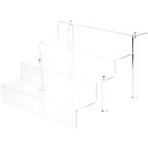 Plymor klare Acryl große 4-stufige Display Treppe, 12,25" Höhe x 18" Breite x 20" Tiefe - Bild 1 von 1