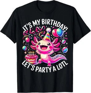 Birthday Axolotl Lover Birthday Axolotl Party T-Shirt unisex T-Shirt - Picture 1 of 2