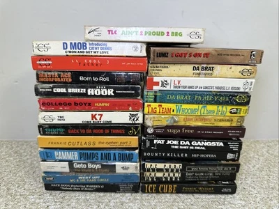 90's/00's Rap - Hip hop Cassette Single Tape Lot of 25 Various Artists Tested - Imagem 1 de 4