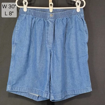 Woman Within Shorts 16W W30 L8 Blue Denim Jorts Jean Shorts Elastic Waist - Image 1 of 4