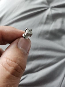 Certified Platimum .63CT Princess Cut Natural Diamond Earring Single Stud S/Bck - Picture 1 of 24