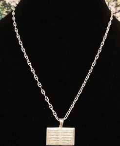 Catena ancora tonda in argento sterling 925 massiccio 20" 3,1 mm con ciondolo Padre Nuestro - Foto 1 di 4
