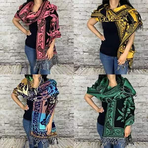 Mexikanischer Rebozo Blumen Schal Teppich Decke Pareo Wickel - Bild 1 von 9