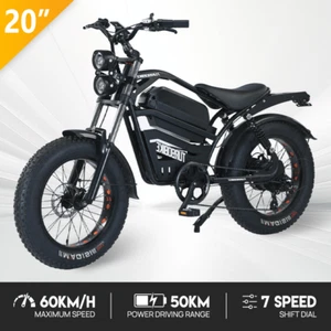 Electric Bike 2000W 60KM/H Mountain Ebike 20" Tire Off Road Long Range Ebike - Picture 1 of 15