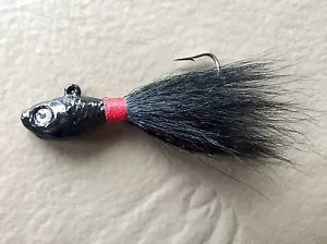 3 oz 3D EYE Bucktail Minnow Head Jig (5 Pack) BLACK  - Picture 1 of 1
