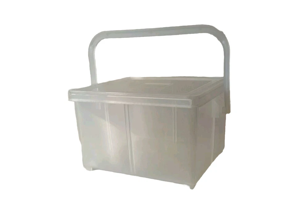 Plastic Storage Box with Lid Handle Jewellery Screw Fixings Tidy 600 no job lot - Image 1 of 4