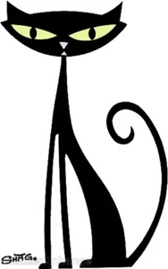 Schwarze Katze AUFKLEBER Aufkleber Künstler Shag Josh Agle - Bild 1 von 1