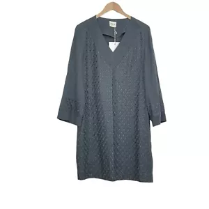 Wrap London Embroidered Linen Blend Dress Long Sleeve V-Neck Shift Size 8 - Picture 1 of 7