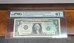 1969 $1 Federal Reserve Note Cleveland PMG 67 EPQ • SUPERB GEM - Picture 1 of 6