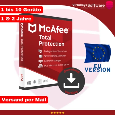 McAfee Total Protection 2024 / 1, 3, 5, 10 Geräte 1 oder 2 Jahre / ESD Download - Bild 1 von 4