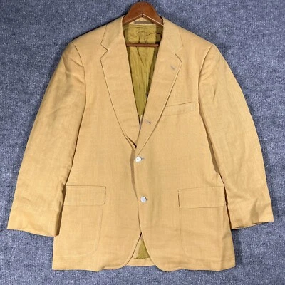 VINTAGE 50s Brooks Brothers Rockabilly Blazer Jacket Size 42 Mustard Yellow - Image 1 of 4