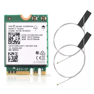 Intel WiFi 6 AX200 802.11ax MU-MIMO 80MHz+80MHz/160MHz Network Card Bluetooth 5 - Picture 1 of 5