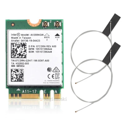 Intel WiFi 6 AX200 802.11ax MU-MIMO 80MHz+80MHz/160MHz Network Card Bluetooth 5 - Image 1 of 4