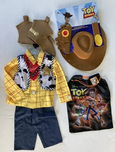 NWT Disney Store 3 3T Toy Story Woody Cowboy Costume w/ Hat & Holster Set & Bag - Picture 1 of 1