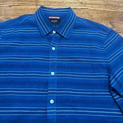 Jack Spade Shirt Mens Medium Blue Striped Button Up Casual Preppy Short Sleeve - Image 1 of 4