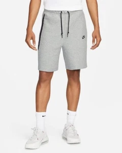 Nike Mens Tech Fleece Shorts Size S-XL Grey Zip Pockets FB8171-063 - Picture 1 of 7