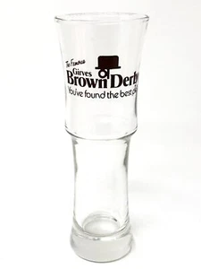 Vidrio pintado Girves marrón derby de colección 8-1/2" de alto cóctel cerveza Ohio - Usado en excelente condición - Imagen 1 de 7
