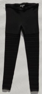 $280 REBECCA MINKOFF Black Ryder Pointelle Sweater Knit Leggings size M EUC - Image 1 of 4