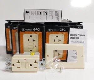 (10-Pack) Tollea Tamper Resist GFCI Outlet Receptacle 20A Almond with Wall Plate - Picture 1 of 5