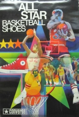 Converse All Star Basketball Sneakers Vintage Promotional Poster New Old Stock - Image 1 of 2