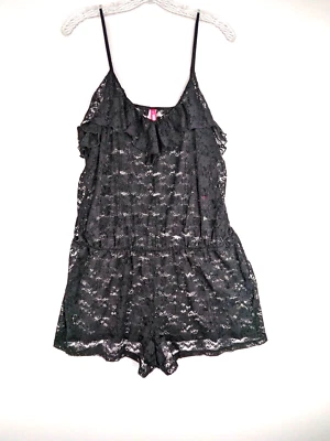 Mameluco de encaje Cosmopolitan talla XL negro cubierta de playa o ropa de dormir Foto 1 de 4