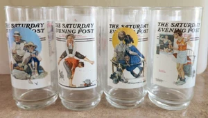 Norman Rockwell The Saturday Night Abendpost Vintage Glas - Menge 8 - Bild 1 von 4