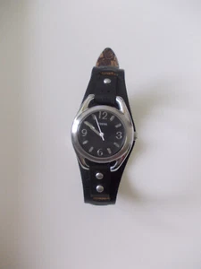 Fossil Damen Armbanduhr mit schwarzem Lederarmband - Bild 1 von 6