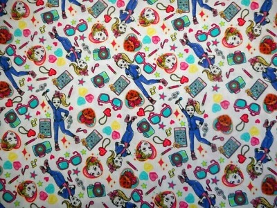 Tela de edredón por yarda Jojo Siwa Tech Toss on blanco niñas algodón C Foto 1 de 2