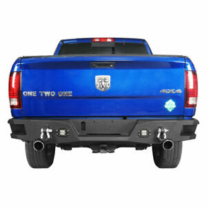 Off-Road Rear Bumper Assembly w/LED Lights,D-Rings For Dodge Ram 1500 2009-2018