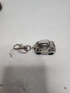 RARE... 1970's VW BUG BEERLE METAL 3.5" KEYCHAIN NOS SILVER COLOR - Picture 1 of 6