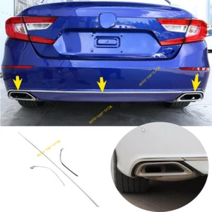 Parachoques trasero de acero cromado 3 piezas para Honda Accord 2018-2022 moldura cubierta moldura - Imagen 1 de 5