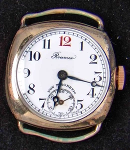Reloj Roamer Trench laminado dorado esmalte manual vintage para hombre -- repuestos/reparaciones - Imagen 1 de 4