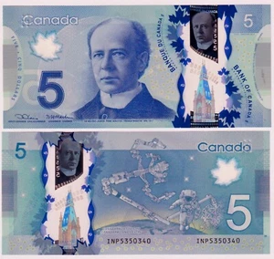 Canada $5 2013 P106e " Lane & Macklem  "- UNC POLYMER NOTE - PREFIX INP - Picture 1 of 4