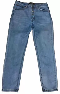 Jeans Monkey Ride originali vintage donna taglia 13/31 blu chiaro denim bottoni mosca - Foto 1 di 11