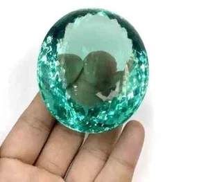 Ocean Blue 156.55 Ct Certified Huge Topaz Oval Cut Brazilian Flewless Gemstone - Picture 1 of 6