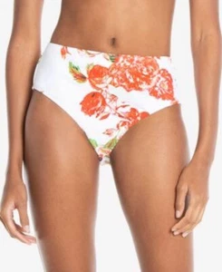 RACHEL Roy Bikini Bottoms Size Small High Waisted Floral Swimsuit White NEW - Picture 1 of 3