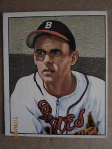 1950 BOWMAN BASEBALL CARD #192 BOSTON BRAVES BOB CHIPMAN - Foto 1 di 6