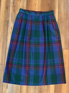VTG Pendleton Women's Size 12 Petite Green Plaid 100% Virgin Wool Pencil Skirt - Picture 1 of 11