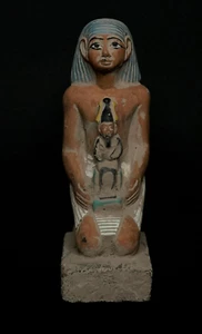 Altägyptische Antiquitäten Statue der Priester Pefi hält Osiris Ägypten Stein - Bild 1 von 8