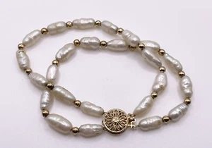 Perlenarmband 14 Karat Gold Doppelstrang - Bild 1 von 7