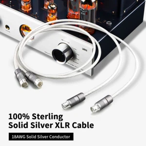 Par de cables de audio de alta fidelidad equilibrados conductores de plata pura sólida XLR línea de interconexión - Imagen 1 de 10