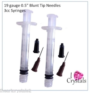 3cc 3ml syringe 19 gauge BROWN Blunt Dispensing Needle Tip Glue Liquid Nails Ink - Picture 1 of 1