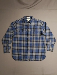 L.L. Bean Hemd Herren Medium M blau Sämisch Flanell Hausarbeit Arbeitskleidung Wandern Fisch gebraucht, in einwandfreiem Zustand - Bild 1 von 9