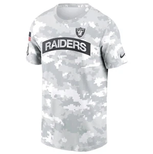 LAS VEGAS RAIDERS NIKE Salute to Service 2024 White Camo T-Shirt MENS LARGE - Picture 1 of 5