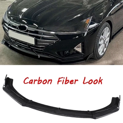 For Hyundai Elantra 2010-2022 Front Bumper Lip Splitter Spoiler Carbon Fiber Foto 1 de 4
