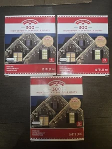 Holiday Time 3 X 300 CLEAR Icicle Lights WHITE Christmas High Density FAST SHIP - Picture 1 of 5