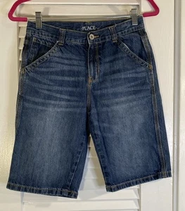 The Childrens Place Medium Stonewash Denim Jean Bermuda Walking Shorts Size 12 - Picture 1 of 5
