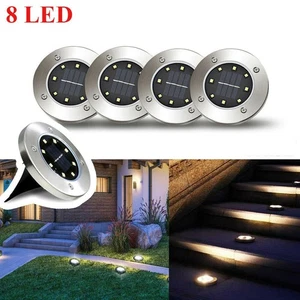 LED Solar Power Flat Buried Light In-Ground Lamp Outdoor Path Garden Decking - Picture 1 of 18