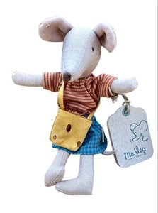 MAILEG MUM MOUSE ~ Striped Shirt/Gingham Skirt/Swiss Cheese Bag ~ NWT NEW - Picture 1 of 7