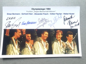 Olympiasieger 1984 BRD Fechten Degen Team signed Foto 10x15 Autogramm RARITÄT - Picture 1 of 1